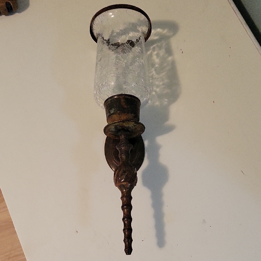 Vintage Wall Sconce with Glass Shade